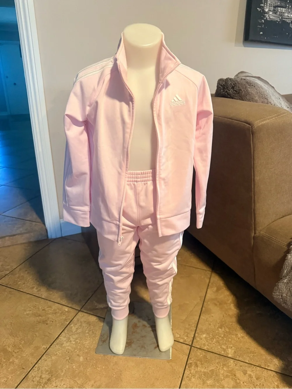 Adidas Light Pink Kids Track Jacket and Joggers Set